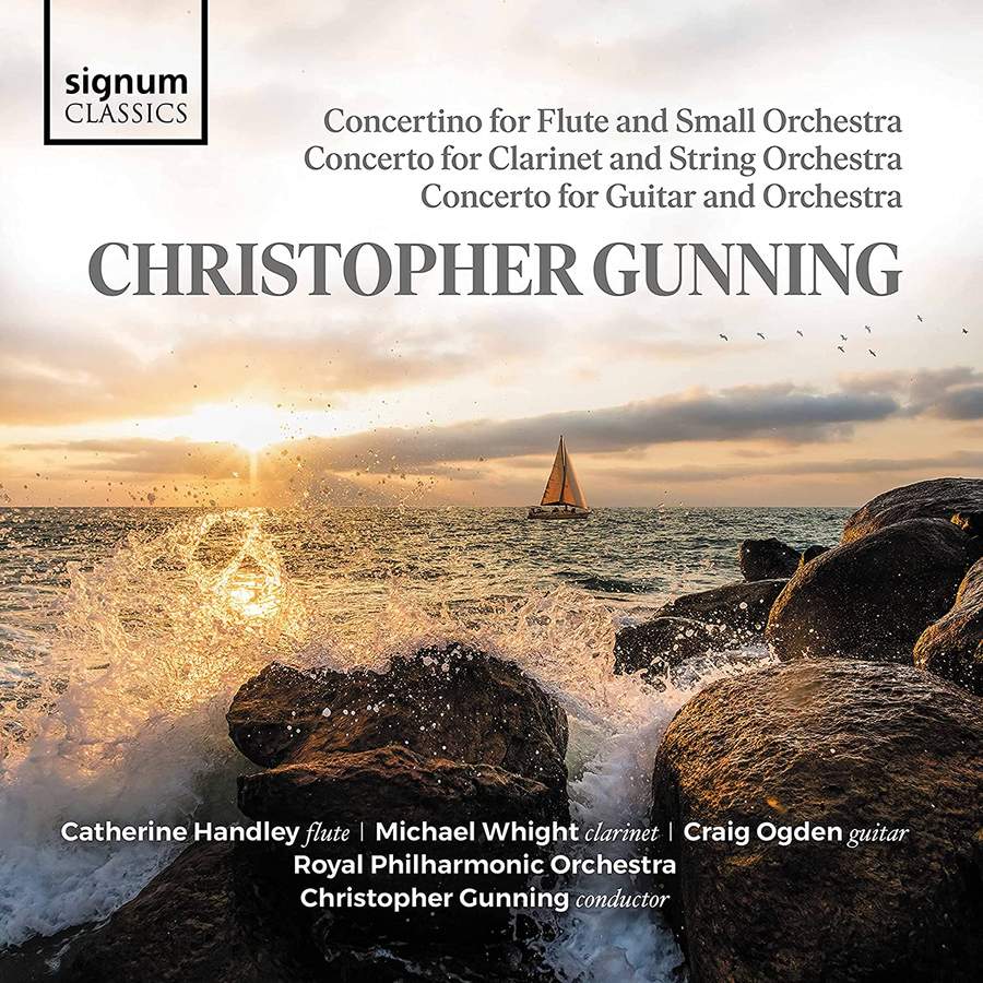 Review of GUNNING Flute Concertino. Clarinet Concerto. Guitar Concerto
