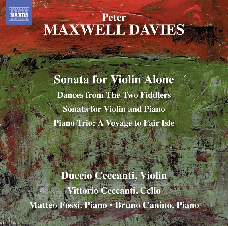 8 573599. MAXWELL DAVIES Sonata for Violin Alone. Sonata for Violin and Piano